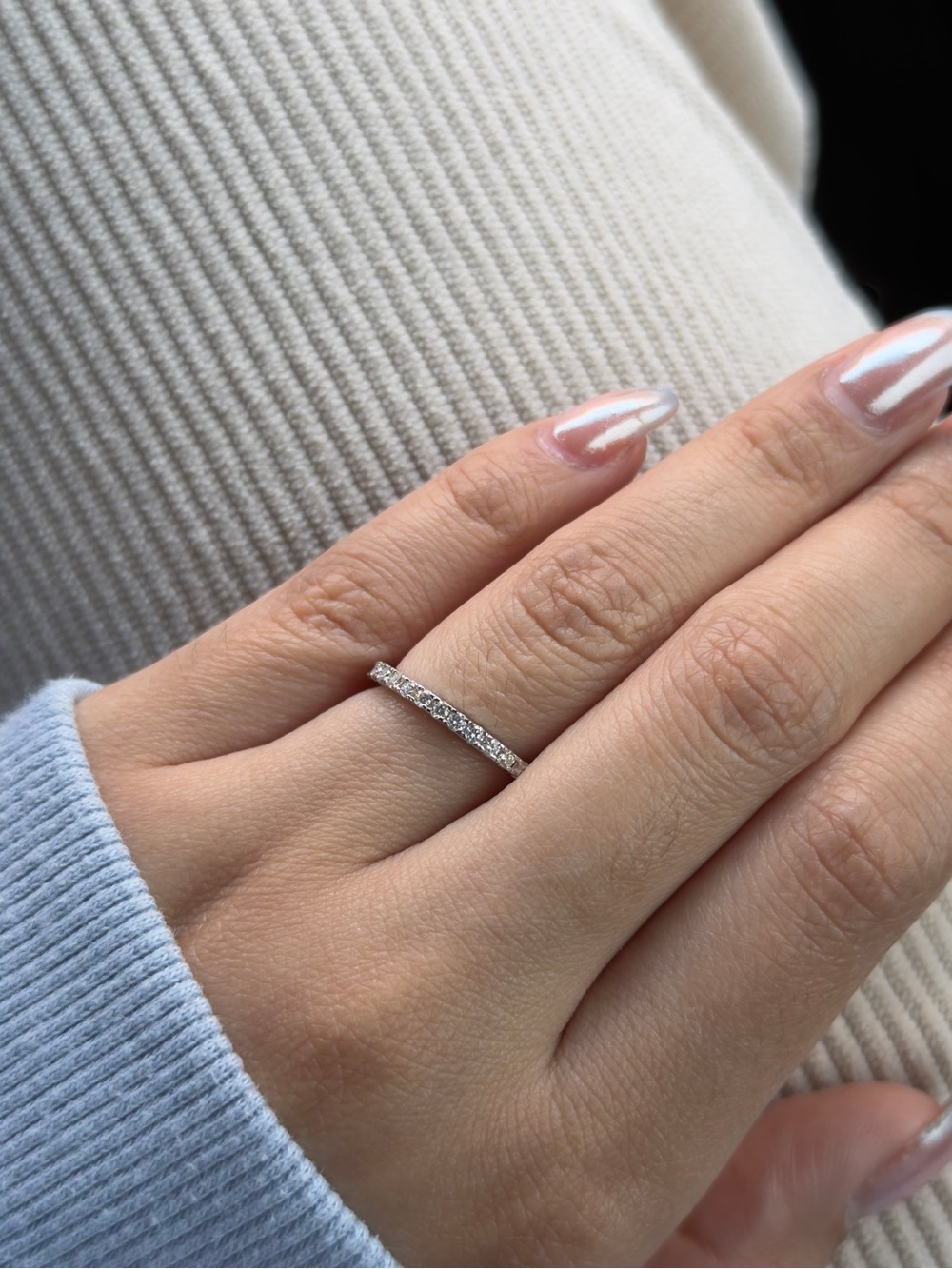 Moissanite VVS1 color D eternity band size 6 & 7 available